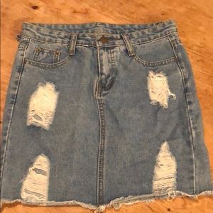 Denim mini skirt runs very small